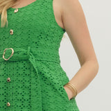 ONLINE EXCLUSIVE:  IN FULL COLOR GREEN MIDI DRESS