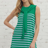 ALL TIED UP CARDIGAN STRIPED DRESS