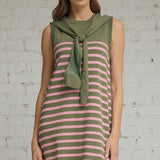 ALL TIED UP CARDIGAN STRIPED DRESS