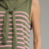 ALL TIED UP CARDIGAN STRIPED DRESS