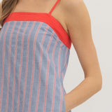 LIBERTY LANE STRIPE MIDI DRESS