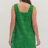 EMERALD BAY GREEN CUTOUT MINI DRESS