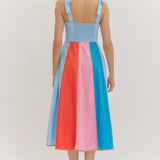 VACAY TO PARADISE COLORBLOCK MIDI DRESS