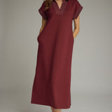 CASUAL CHARM MERLOT MAXI DRESS