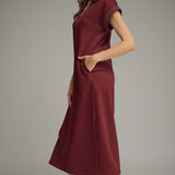 CASUAL CHARM MERLOT MAXI DRESS