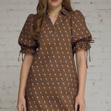 AUTUMN IN SOHO PUFF SLEEVE DRESS