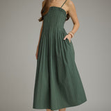 PICTURE PERFECT HUNTER GREEN COTTON DRESS