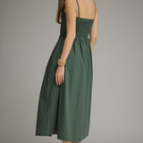 PICTURE PERFECT HUNTER GREEN COTTON DRESS