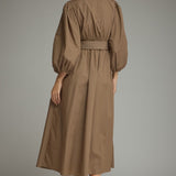TIMELESS TREASURES PUFF SLEEVE MIDI DRESS
