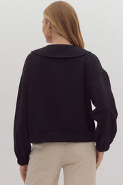 ON MY MIND BLACK ZIPPER FRONT JACKET