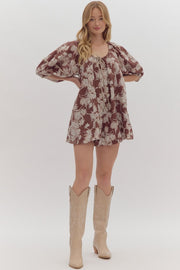 HILL COUNTRY SCENES BROWN FLORAL ROMPER