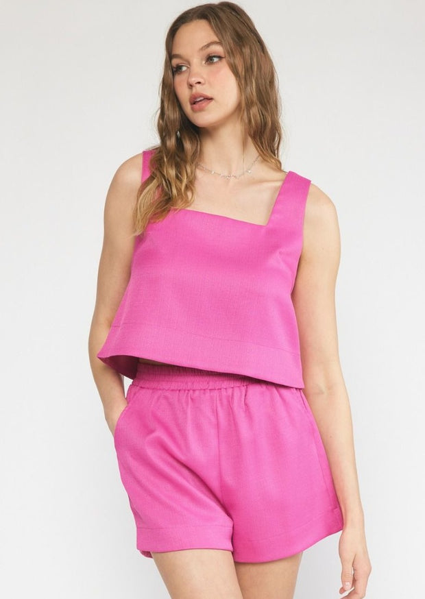 GIVING CHEERS SLEEVELESS TOP - PINK OR GREEN