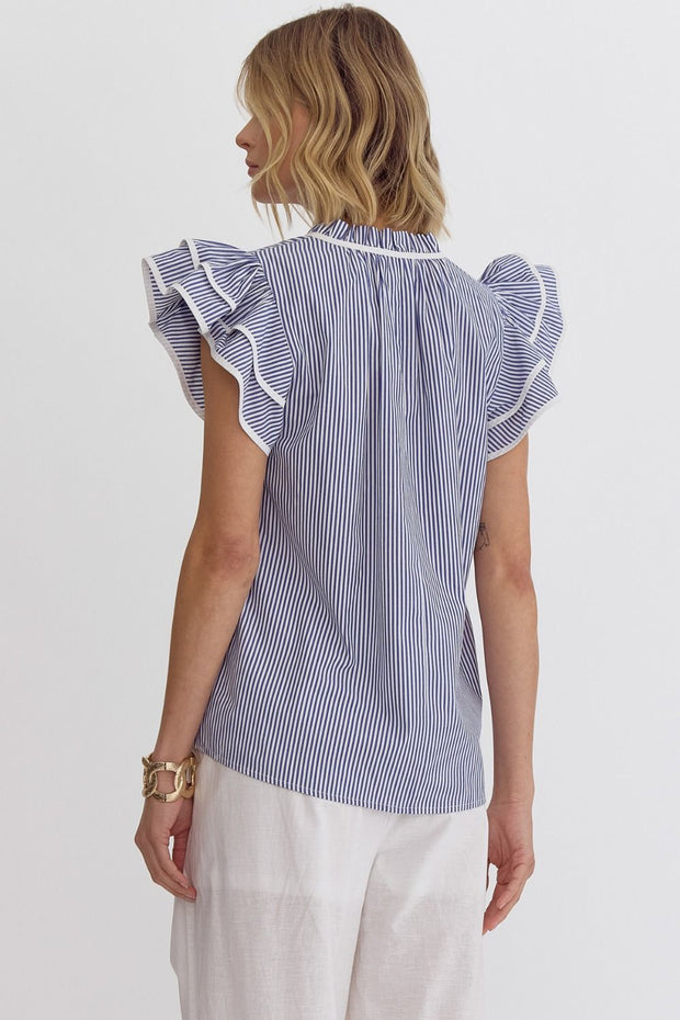 LIGHT AND BREEZY BLUE STRIPED TOP
