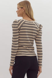 KNOW THE ONE STRIPED LONG SLEEVE TOP