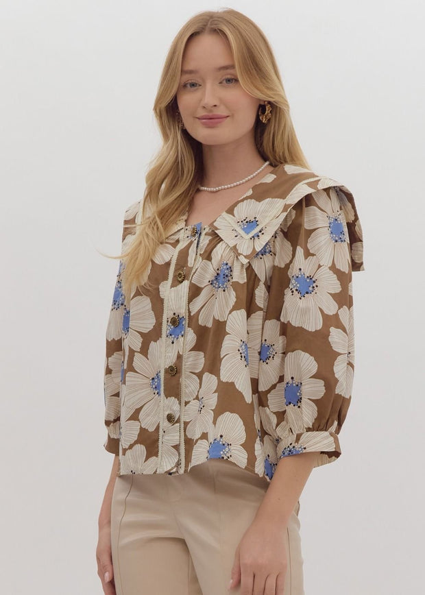 BLOSSOMING BEAUTY FLORAL BLOUSE