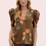 CATCHING FALL FEELS FLORAL BLOUSE