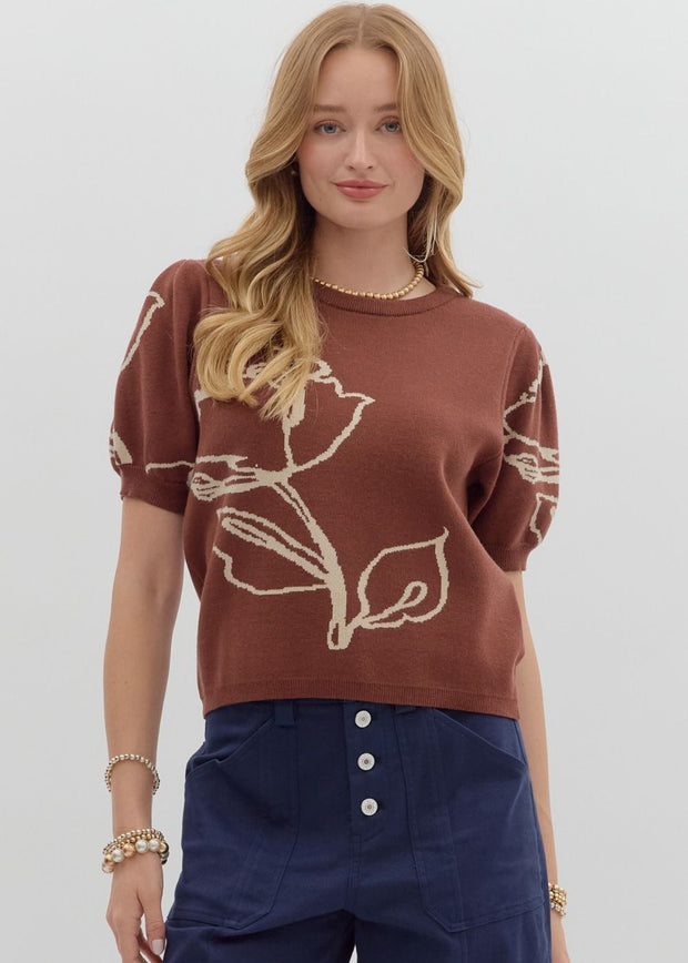 GOING OUT FOR COFFEE BROWN SWEATER