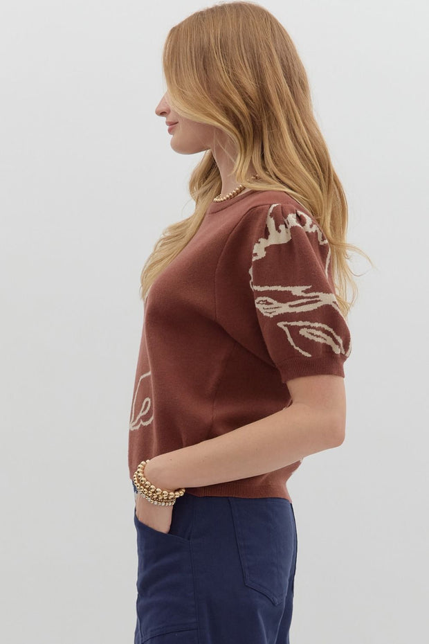 GOING OUT FOR COFFEE BROWN SWEATER