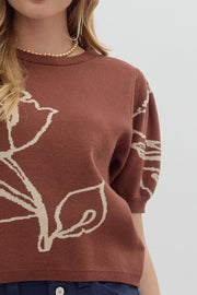 GOING OUT FOR COFFEE BROWN SWEATER