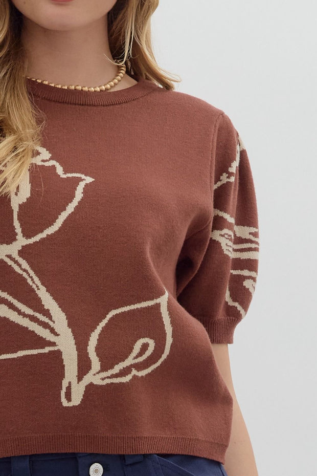 GOING OUT FOR COFFEE BROWN SWEATER