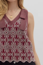 HERE FOR THE HOME TEAM EMBROIDERED TOP