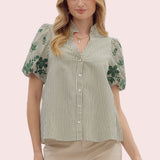 COTTAGE BLOOM EMBROIDERED BLOUSE