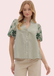 COTTAGE BLOOM EMBROIDERED BLOUSE