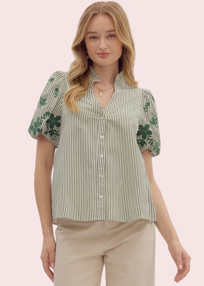 COTTAGE BLOOM EMBROIDERED BLOUSE