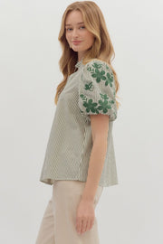 COTTAGE BLOOM EMBROIDERED BLOUSE