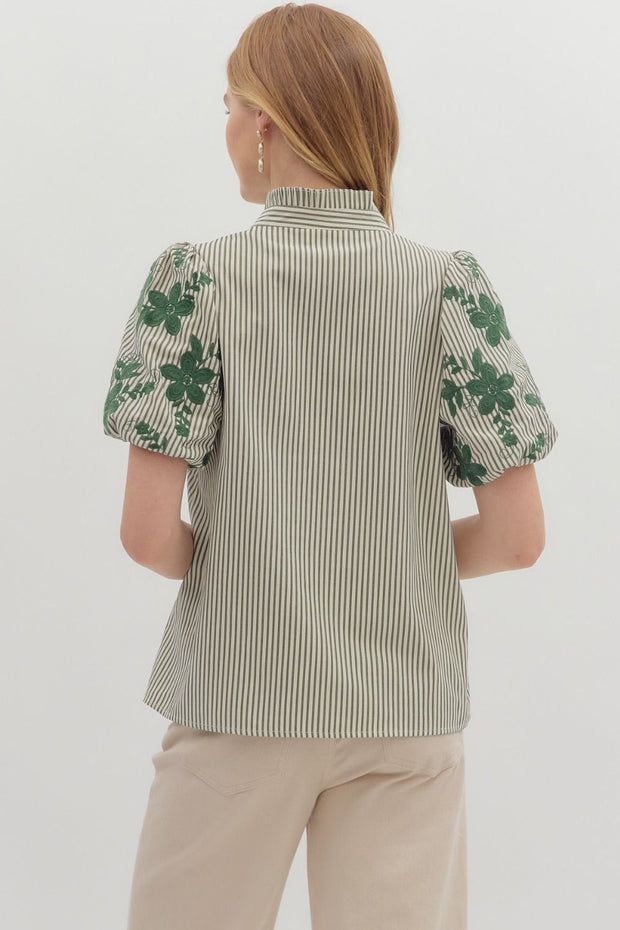 COTTAGE BLOOM EMBROIDERED BLOUSE
