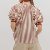 FALL VIBES BRICK STRIPE BLOUSE