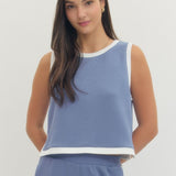 OWN THE COURT SLEEVELESS KNIT TOP - PINK, GREEN OR BLUE