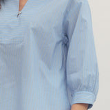 BEACH HOUSE BRUNCH BLUE STRIPE BLOUSE