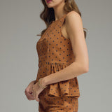 DOT YOUR CALENDAR PEPLUM TOP