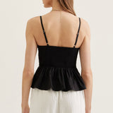 SWEET TALK BLACK PEPLUM TOP