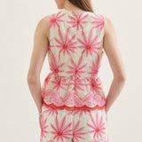 PALM BREEZE PINK EMBROIDERED TOP