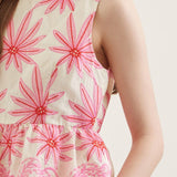 PALM BREEZE PINK EMBROIDERED TOP