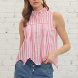 PRETTY IN PINK STRIPED TOP