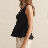 MEANT TO BE BLACK PEPLUM TOP