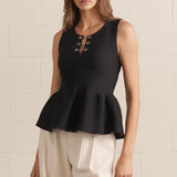 MEANT TO BE BLACK PEPLUM TOP