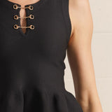 MEANT TO BE BLACK PEPLUM TOP