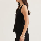 TAKE A HOLIDAY SCALLOP HEM TOP - PINK OR BLACK