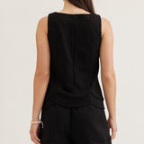 TAKE A HOLIDAY SCALLOP HEM TOP - PINK OR BLACK