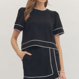 STREET STYLE BLACK CONTRAST SKORT