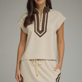 CASUAL COMFORTS TAUPE KNIT TOP