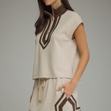 CASUAL COMFORTS TAUPE KNIT TOP