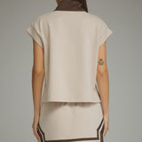 CASUAL COMFORTS TAUPE KNIT TOP