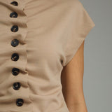CLASSY MOMENT BUTTON FRONT TOP