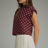 DOT YOUR CALENDAR SWEATER TOP - CAMEL OR BURGUNDY