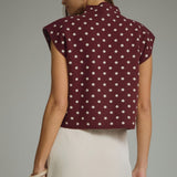 DOT YOUR CALENDAR SWEATER TOP - CAMEL OR BURGUNDY